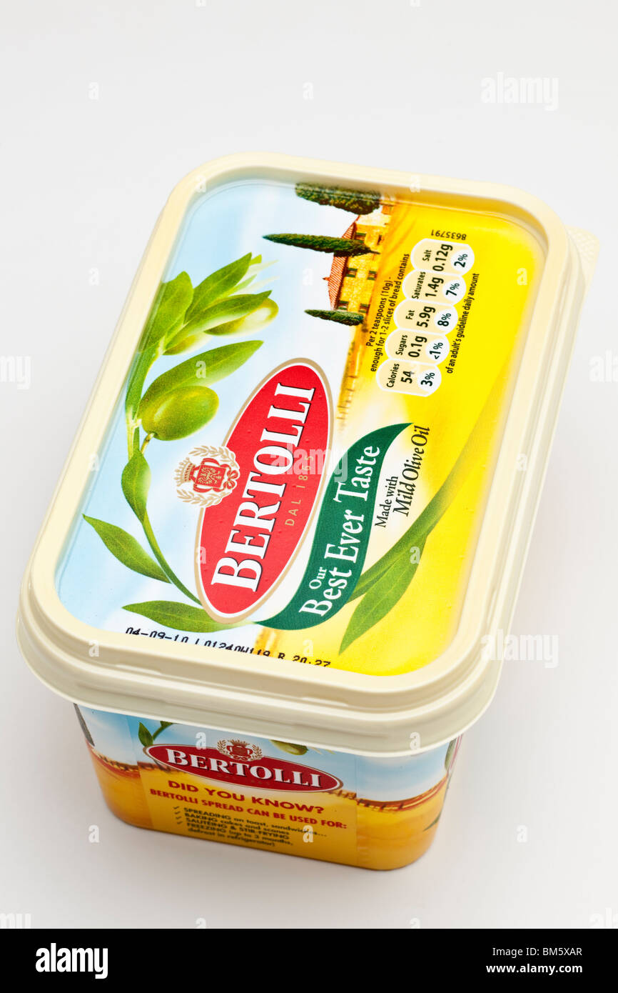 500 gram carton of Bertolli spread Stock Photo