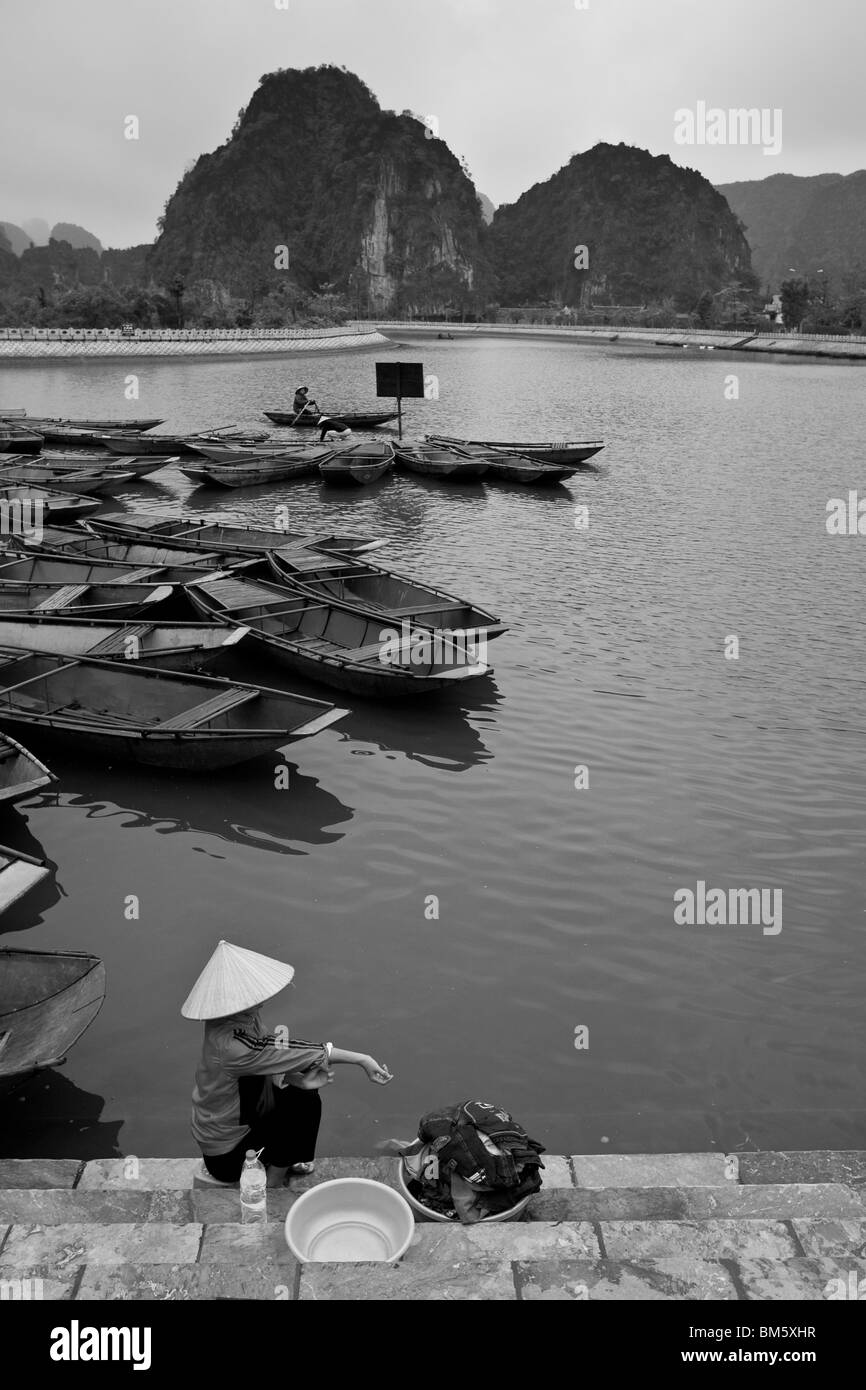 Ngo Dong River , Tam Coc, Vietnam Stock Photo