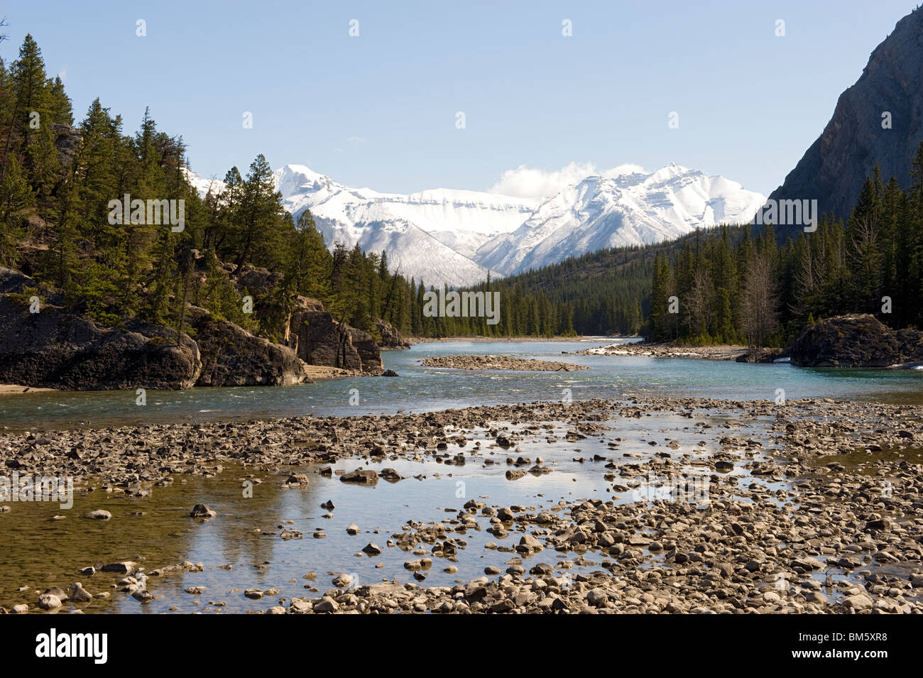The Bow river near Bow Falls in Banff, Canada Stock Photo - Alamy