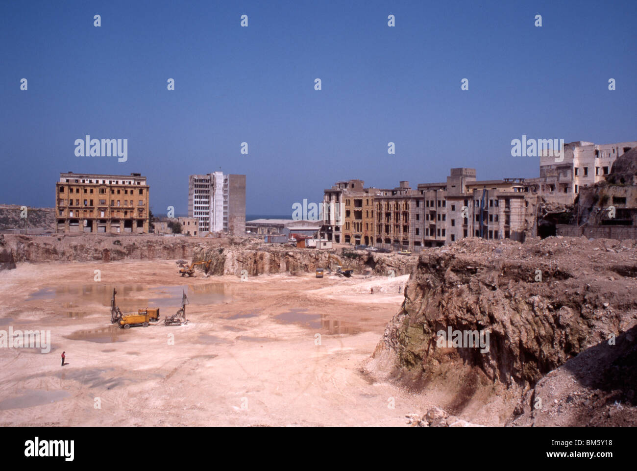 Lebanon Beirut , reconstruction of the downtown area  ( destroyed by the civil war 1985-1990 ) in 1997 Stock Photo