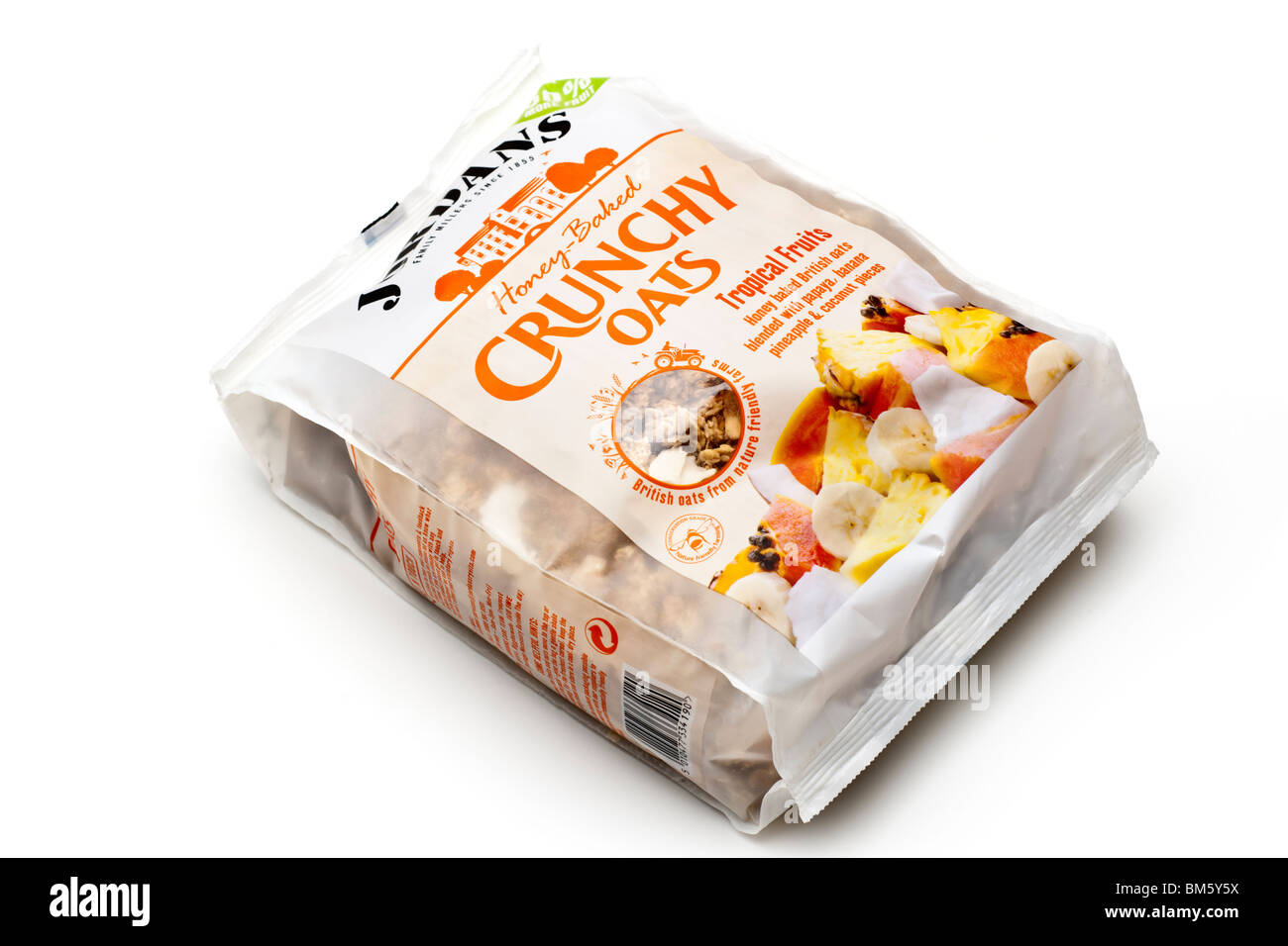 Cellophane bag of Jordans Crunchy Oats Stock Photo