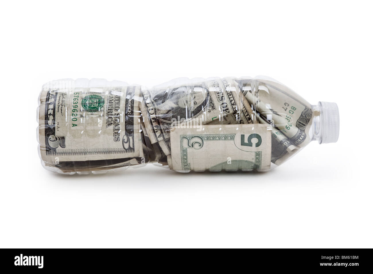 Plastic Bottle and Dollar with white background Stock Photo Alamy