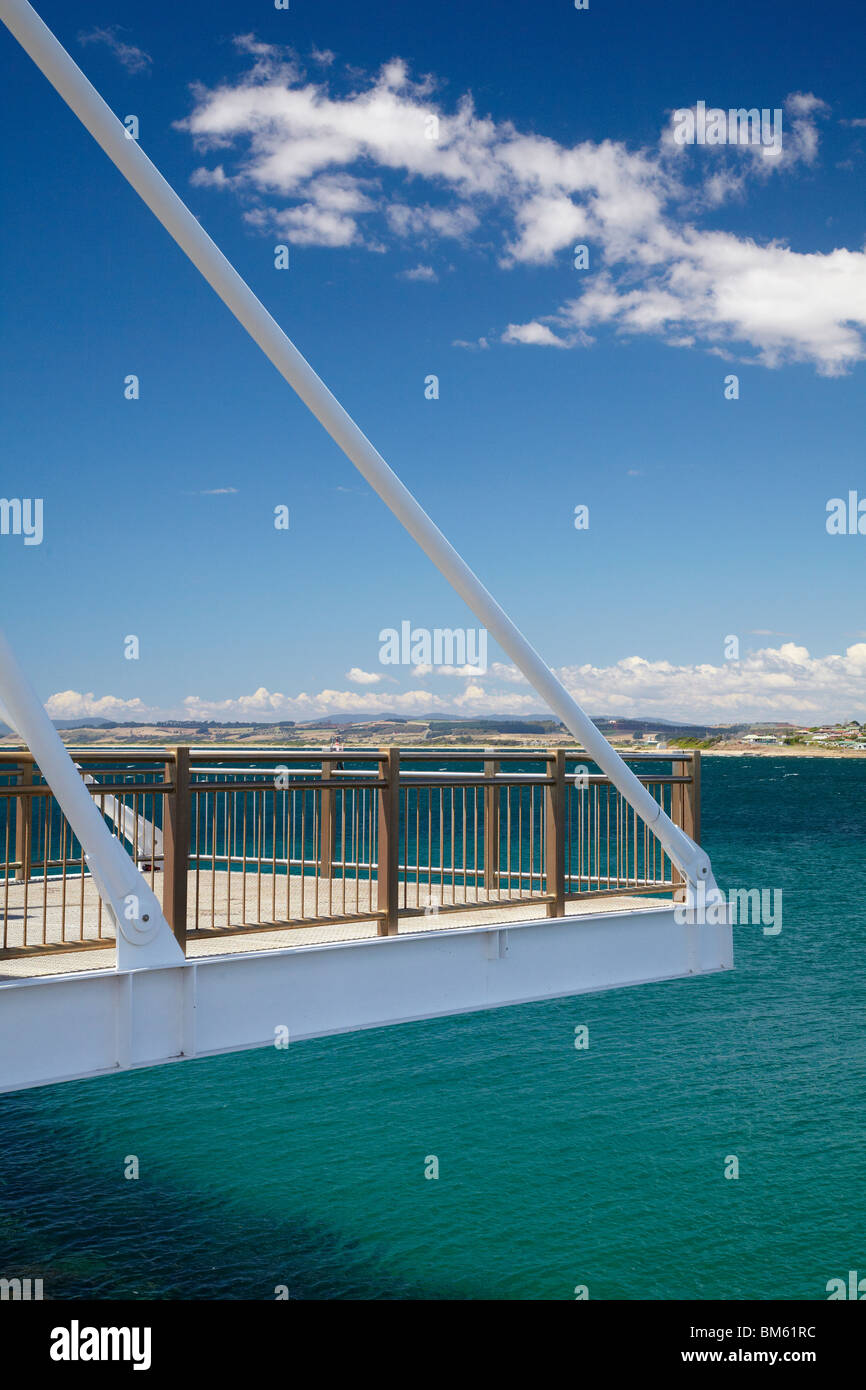 Fishing and Viewing Platform Over The Mouth Of Mersey River, Aitkenhead Point, Devonport, Northern Tasmania, Australia Stock Photo