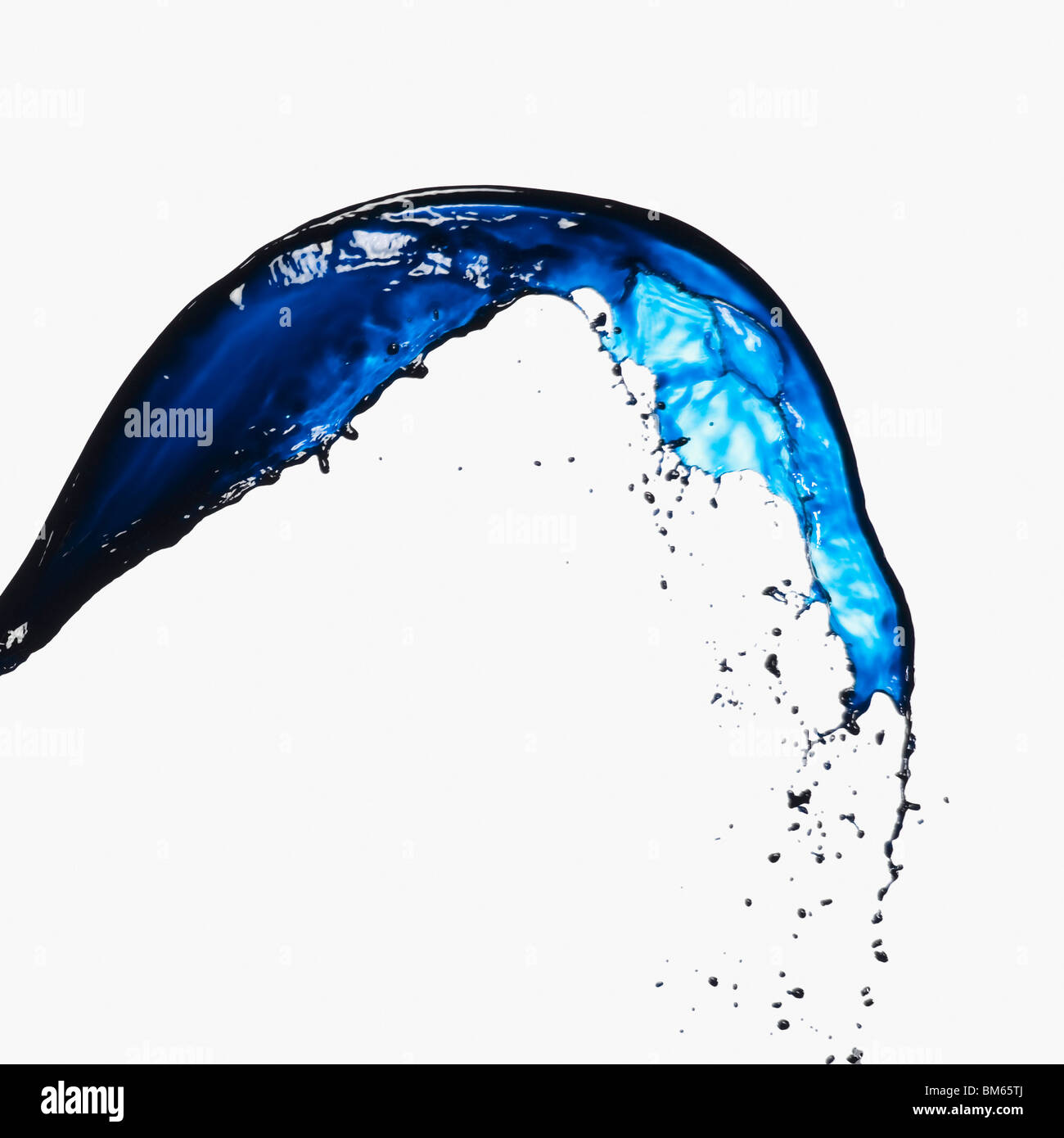 Splash of blue paint on a white background Stock Photo - Alamy