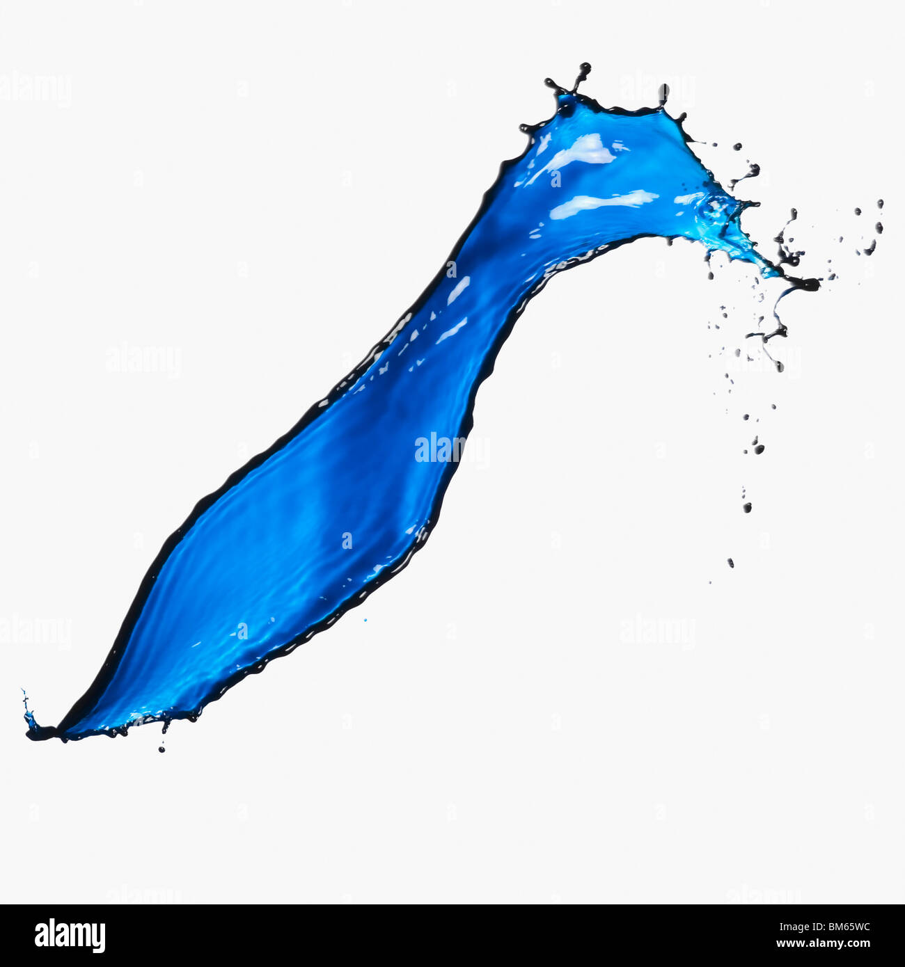 Splash of blue paint on a white background Stock Photo - Alamy