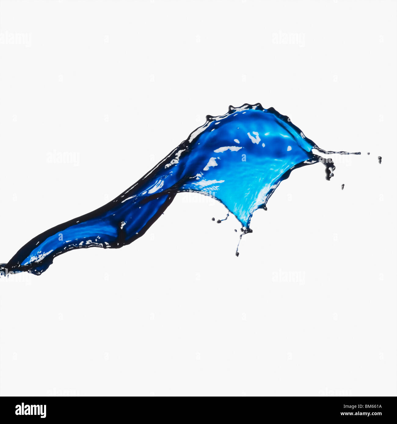Splash of blue paint on a white background Stock Photo - Alamy