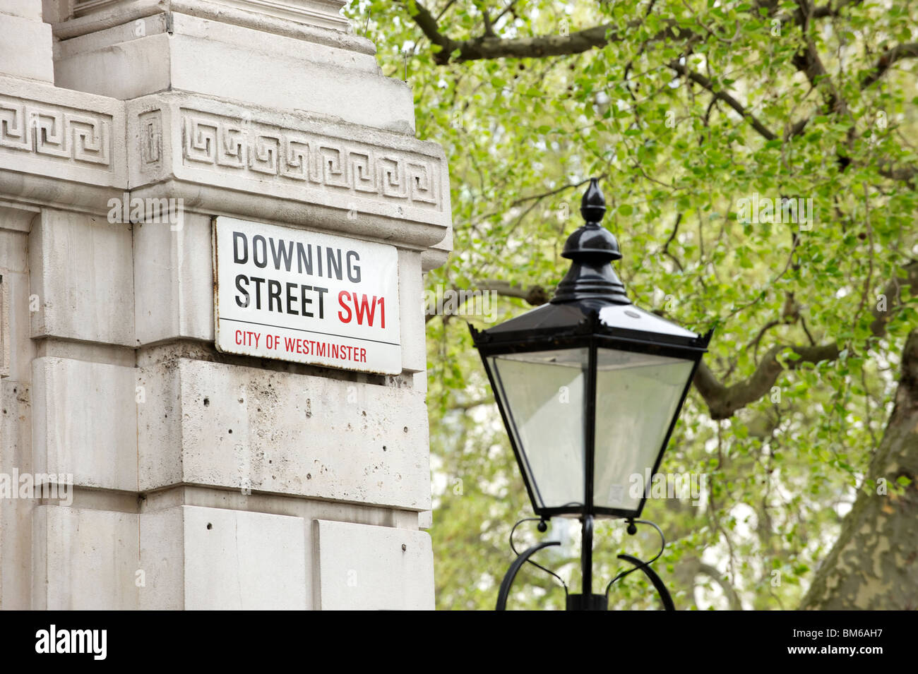 Downing Street sign, City of Westminster, London SW1 Stock Photo