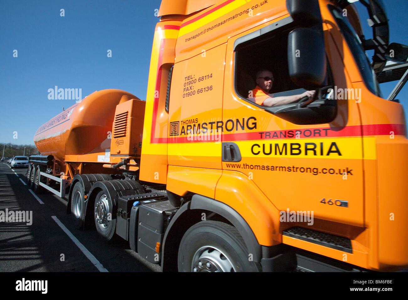 A tanker belonging to a haulage firm Stock Photo