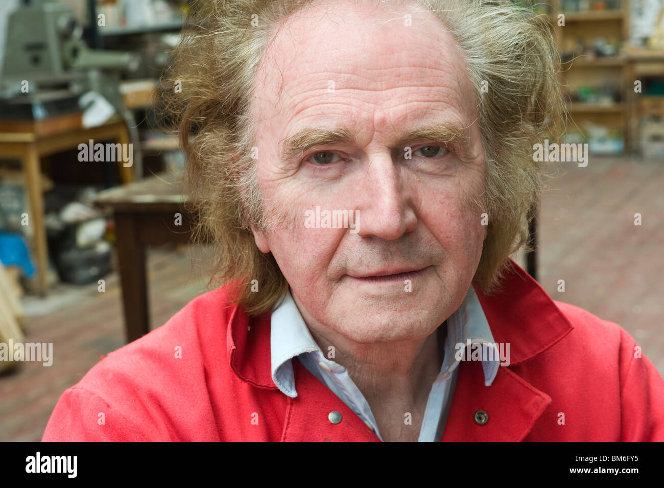 Ivor Davies Welsh artist pictured at his studio in Penarth Vale of
