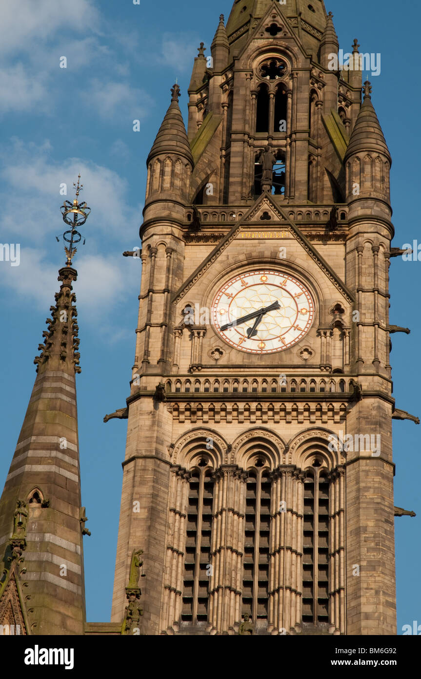 Clock tower Manchester Town Hall, Manchester,England Stock Photo