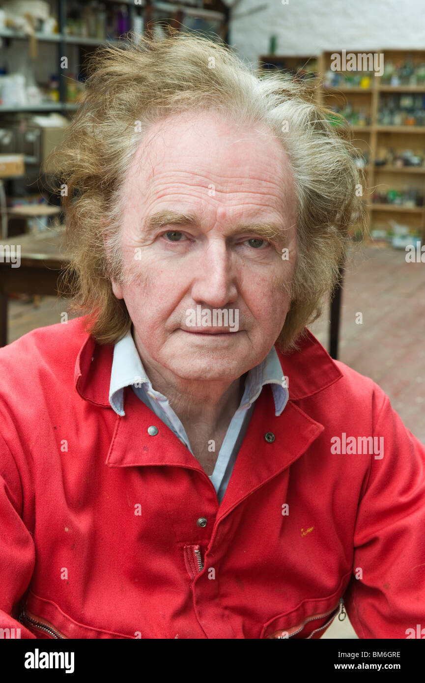 Ivor Davies Welsh artist pictured at his studio in Penarth Vale of