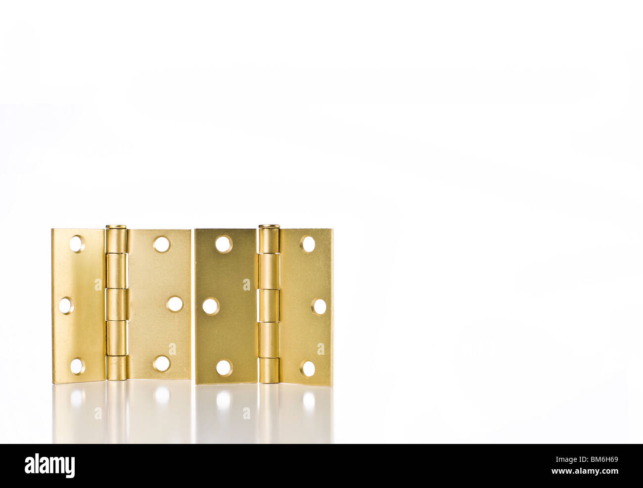 Brass door hinges Stock Photo Alamy