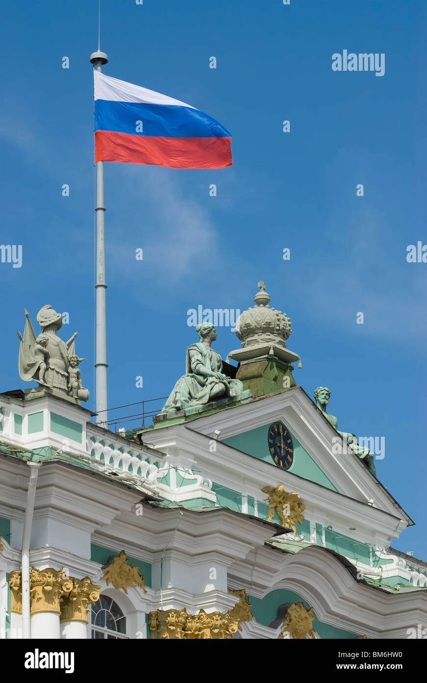 Waving Russian Flag On The Top Of The Hermitage Museum In St. Petersburg,  Russia Stock Photo, Picture and Royalty Free Image. Image 150523844.