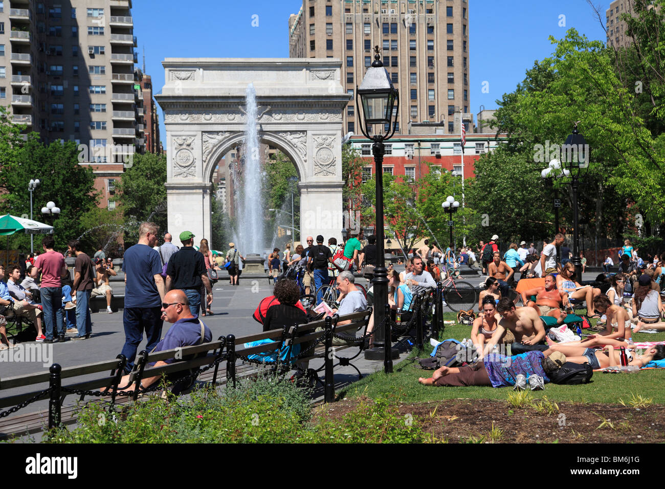 Washington Square Park, Washington Square Arch, Greenwich Village, West Village, Manhattan, New York City, USA Stock Photo