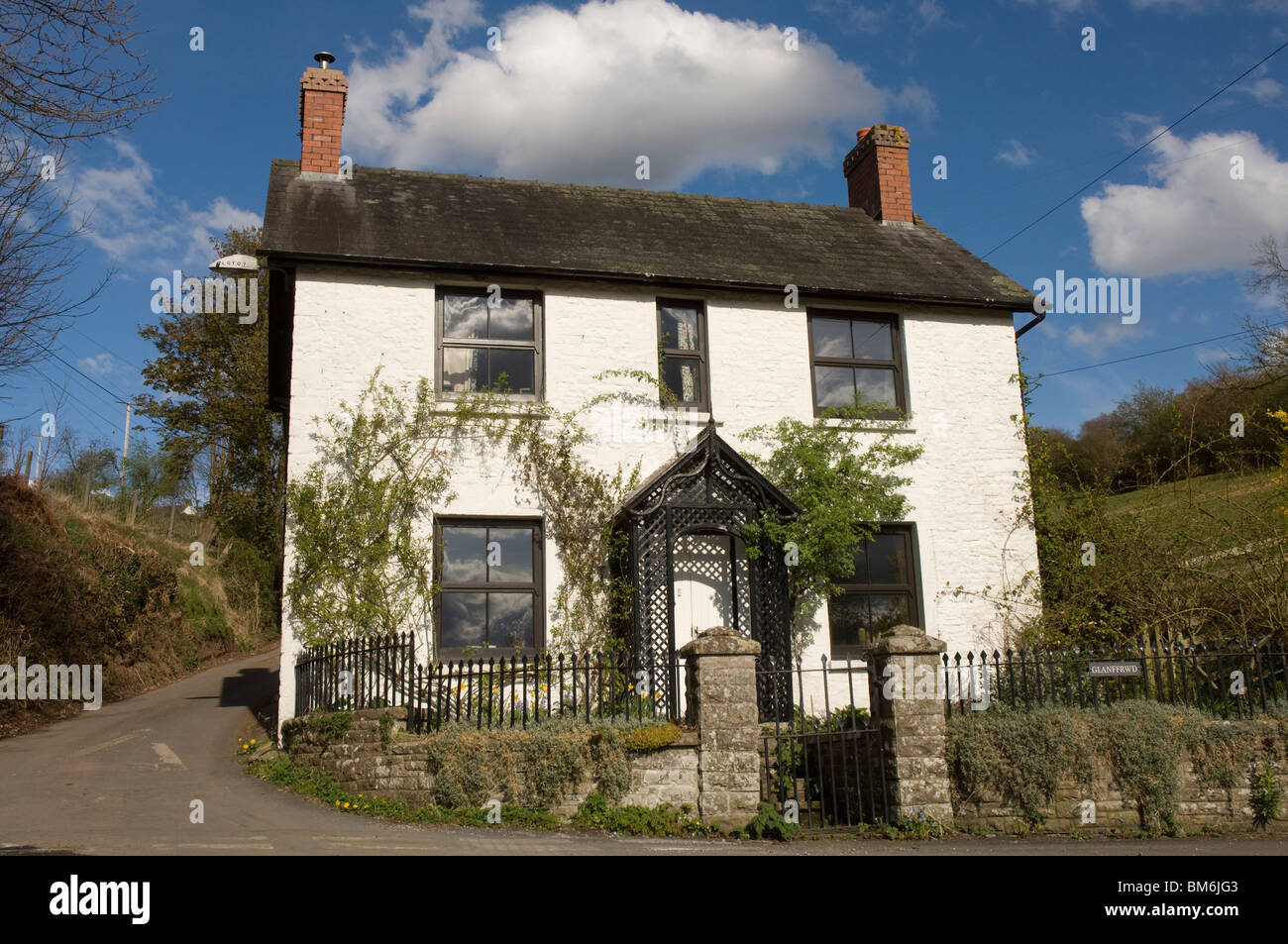 White cottage, Black Mountains, Wales, UK, Europe Stock Photo Alamy