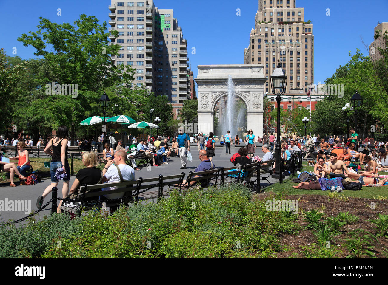 Washington Square Park, Washington Square Arch, Greenwich Village, West Village, Manhattan, New York City, USA Stock Photo
