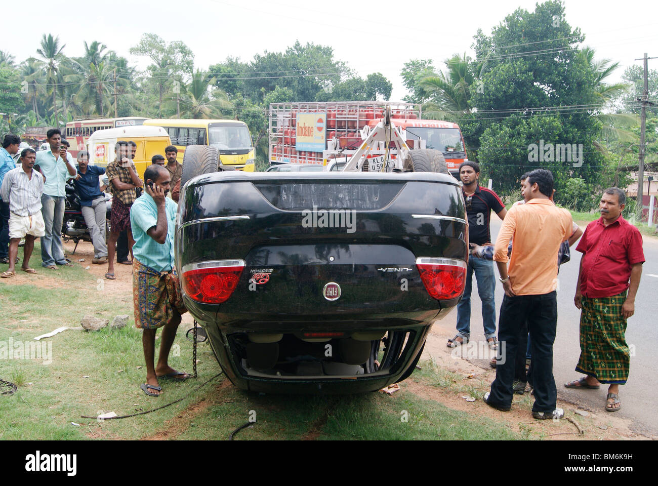 car accident. Rescue operation on the way Stock Photo - Alamy