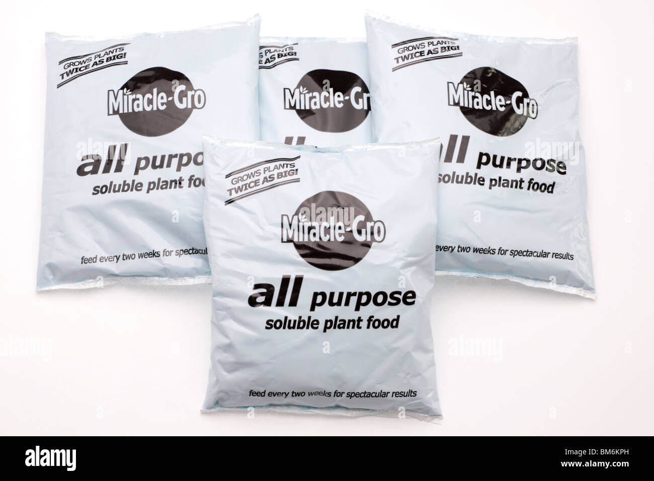 Four bags of Miracle Gro all purpose soluble plant food Stock Photo