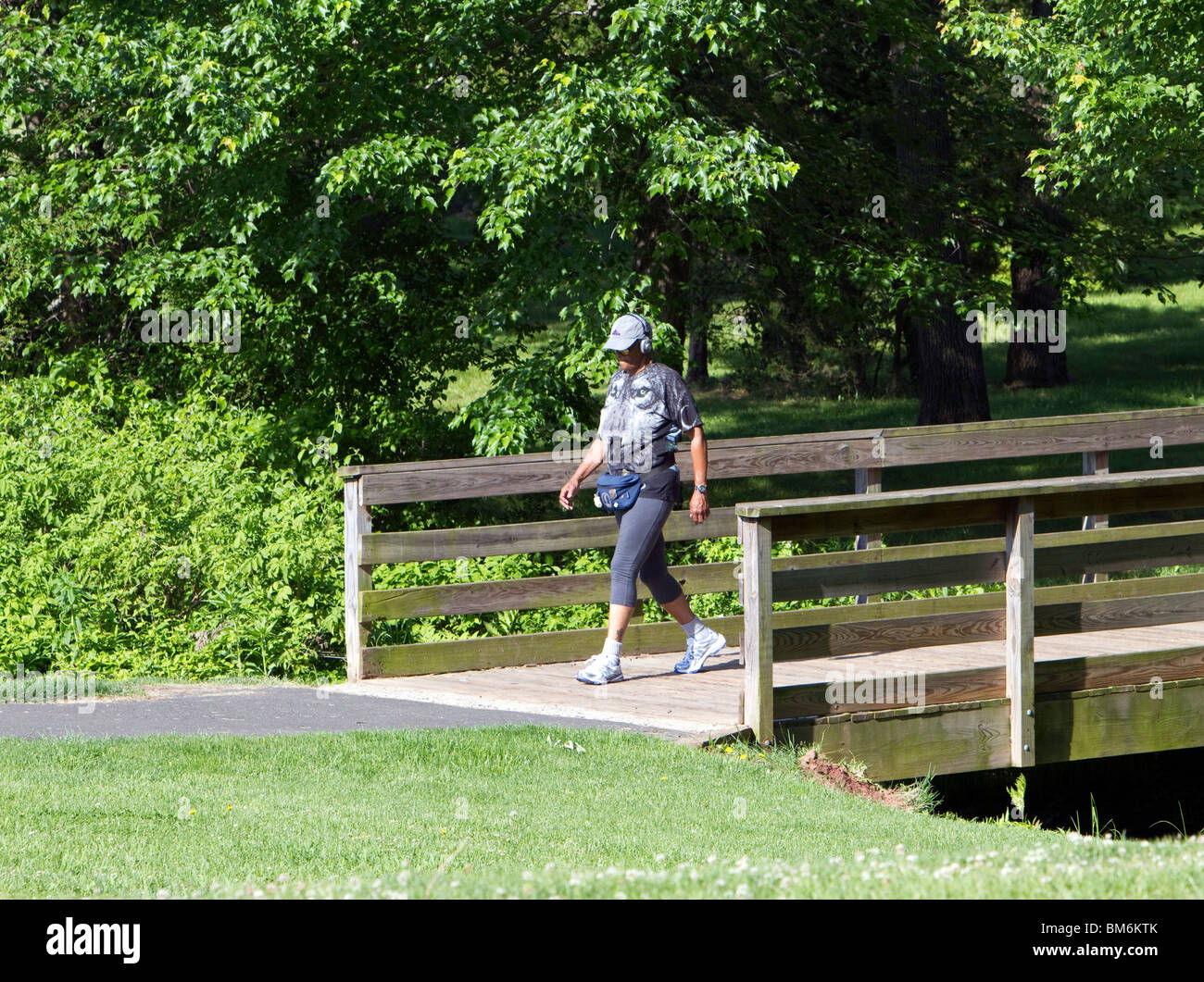 Wooden rail bridge hi-res stock photography and images - Alamy