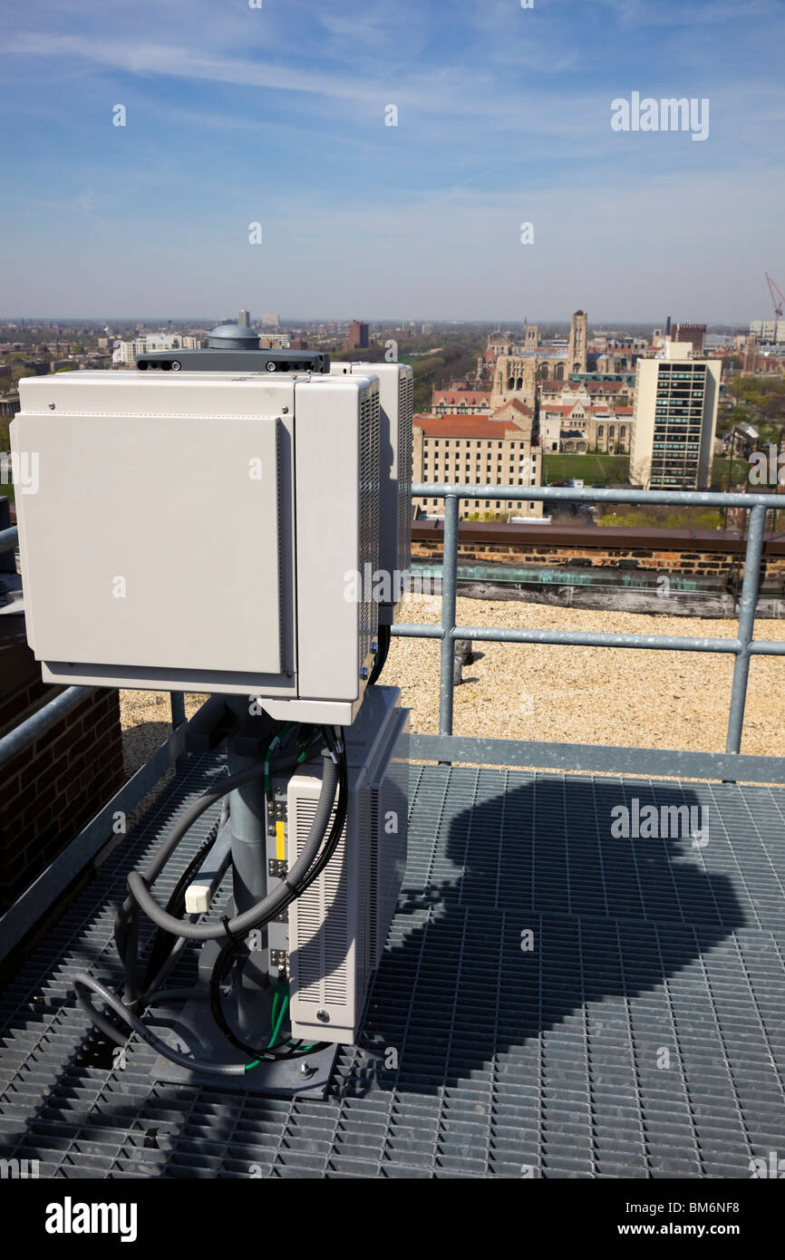 Cellular equipment installed on the roof. Stock Photo