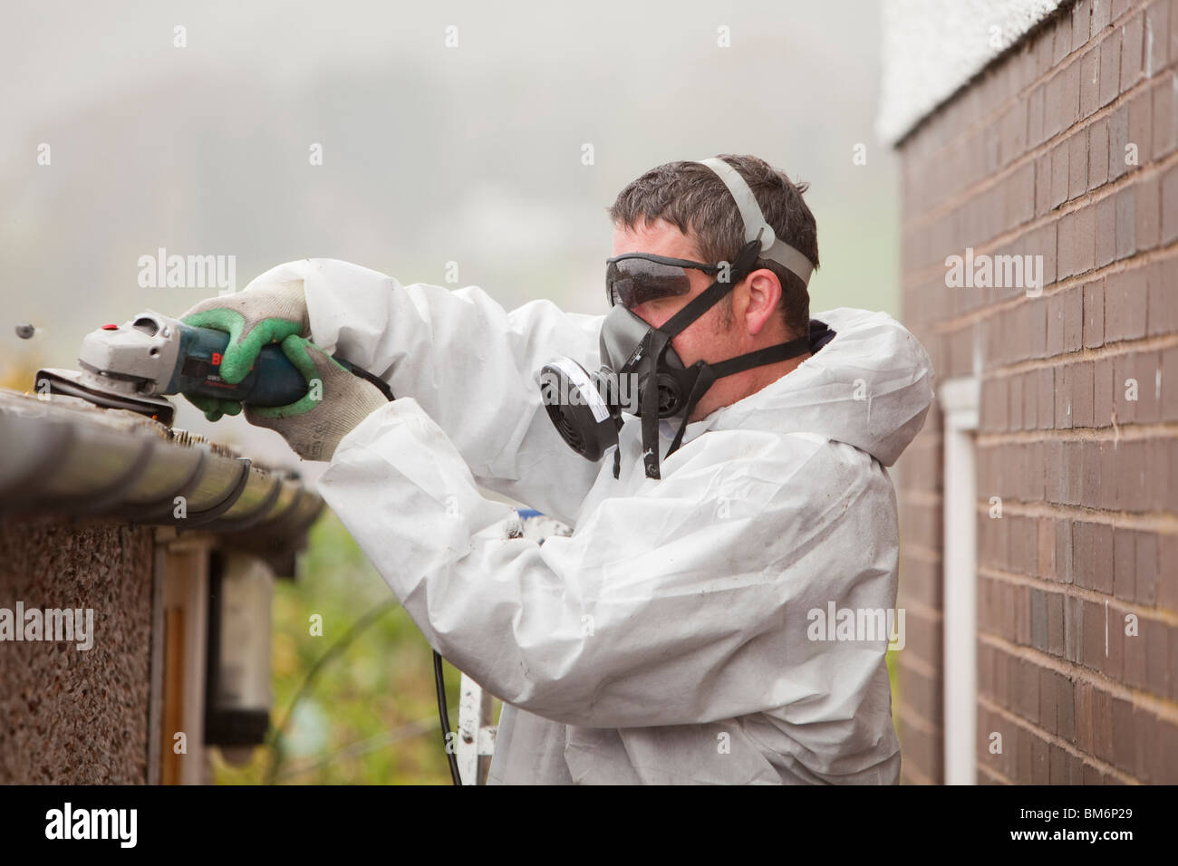 A specialist asbestos removal company removing asbestos