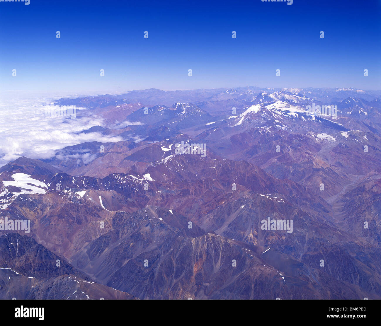 Aerial view of Andes Mountains in summer, Argentina Stock Photo