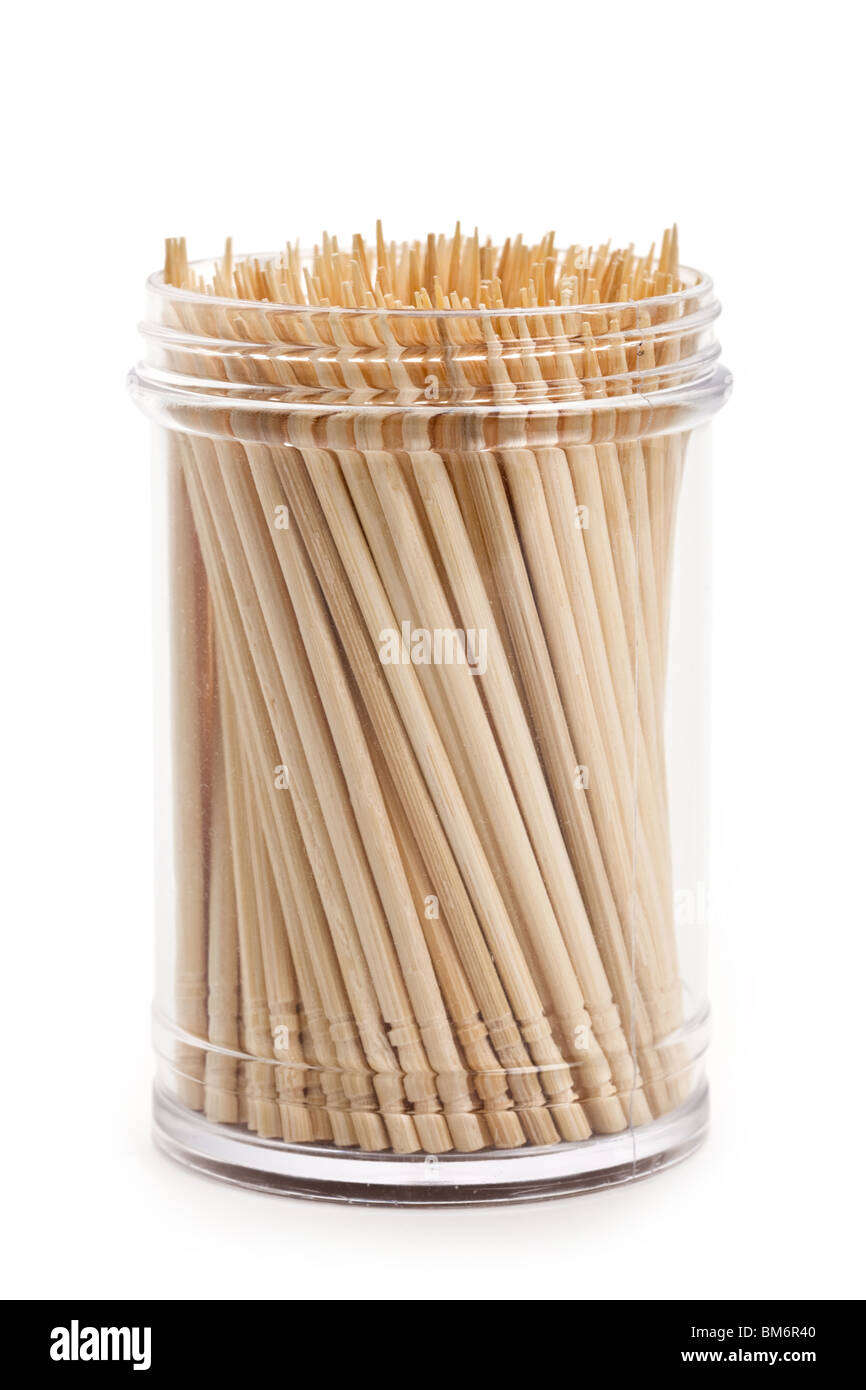 Toothpicks with white background close up shot Stock Photo