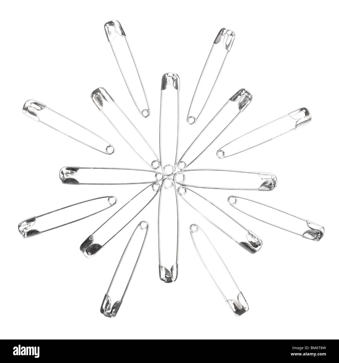 Design made of safety pins Stock Photo Alamy