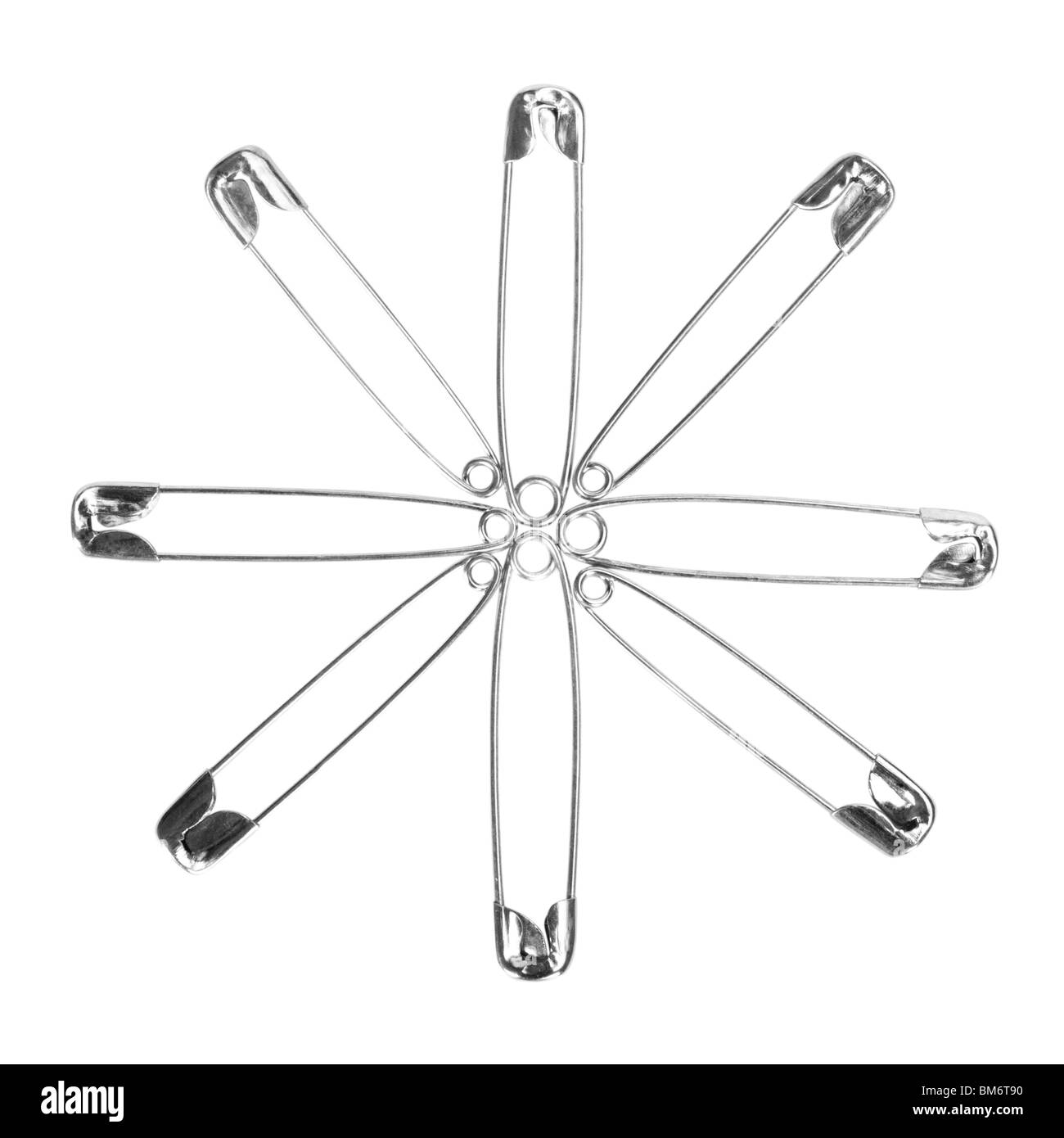 Design made of safety pins Stock Photo Alamy