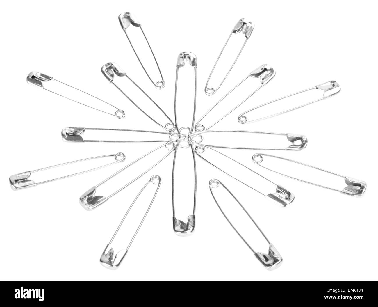 Design made of safety pins Stock Photo Alamy