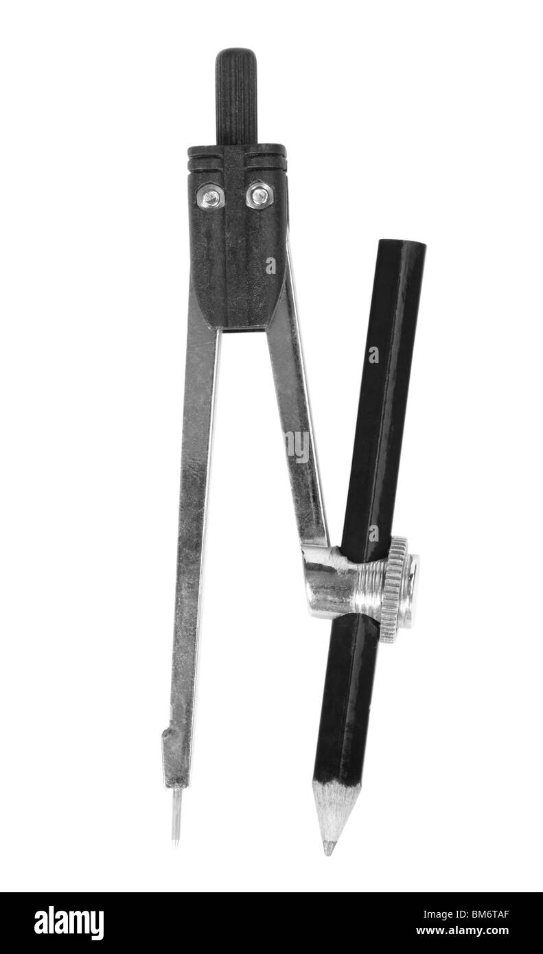 Closeup of a drawing compass with a pencil Stock Photo Alamy