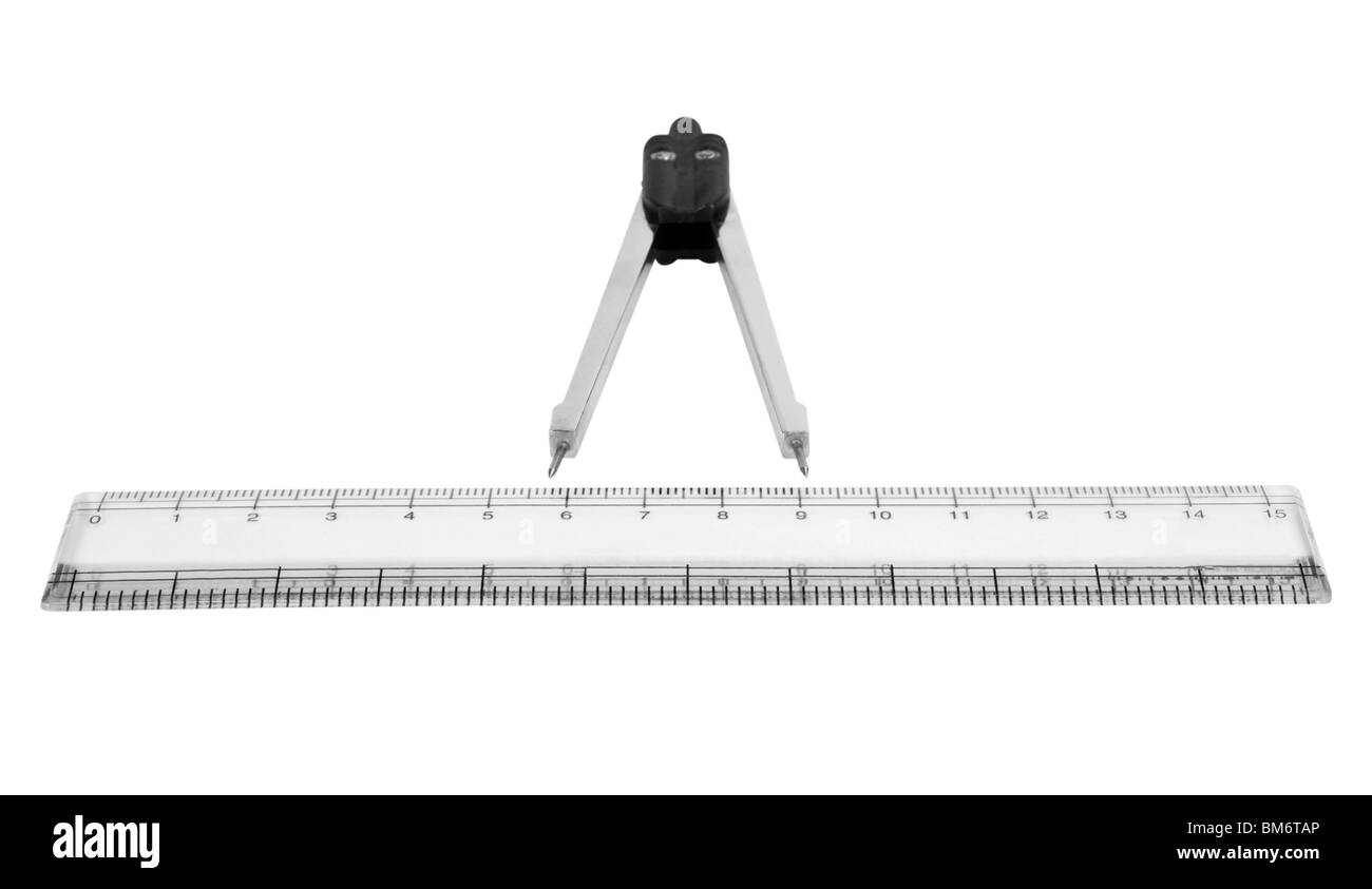 Close-up of a divider and a ruler Stock Photo