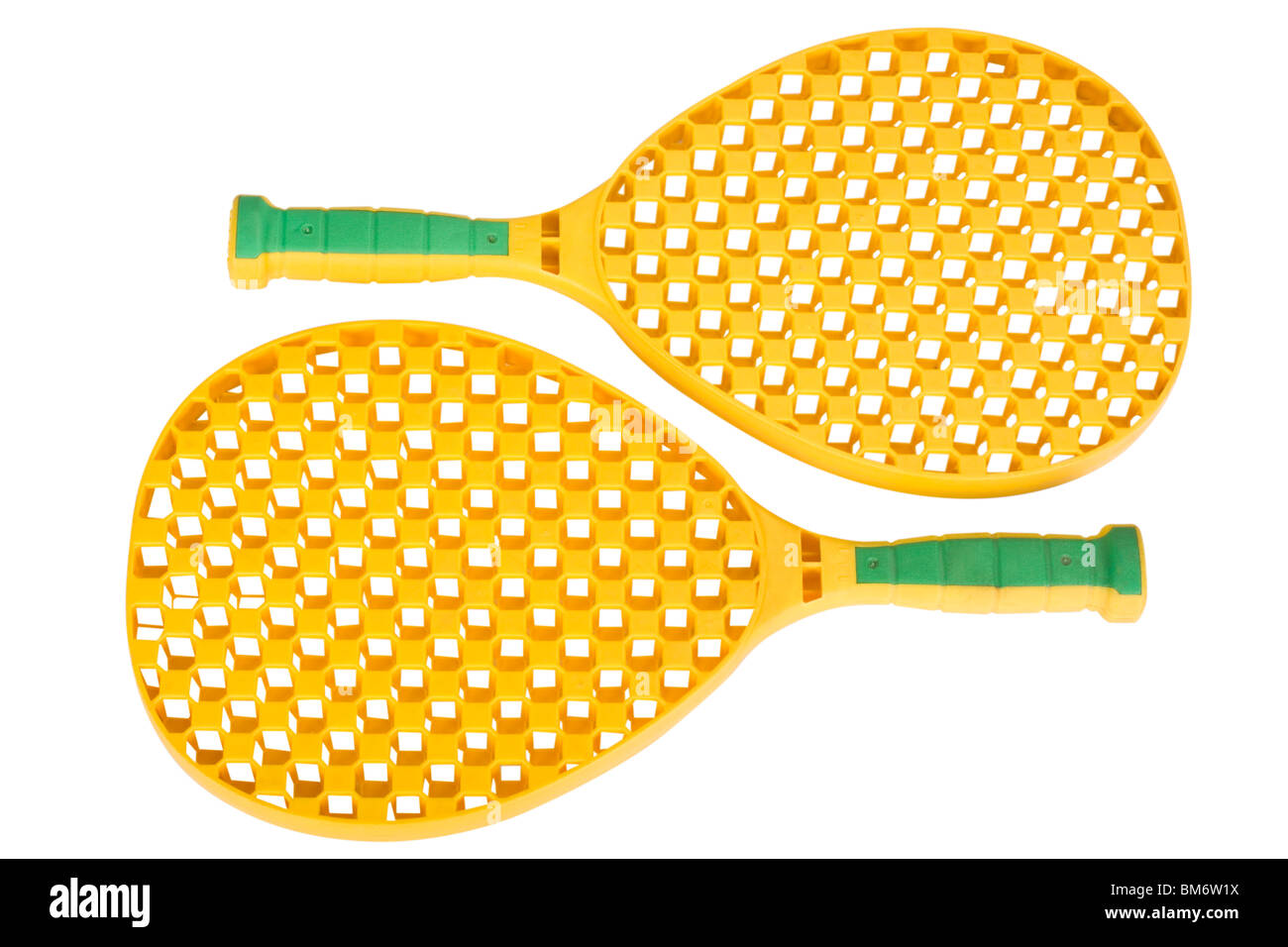 Close-up of a pair of toy tennis rackets Stock Photo