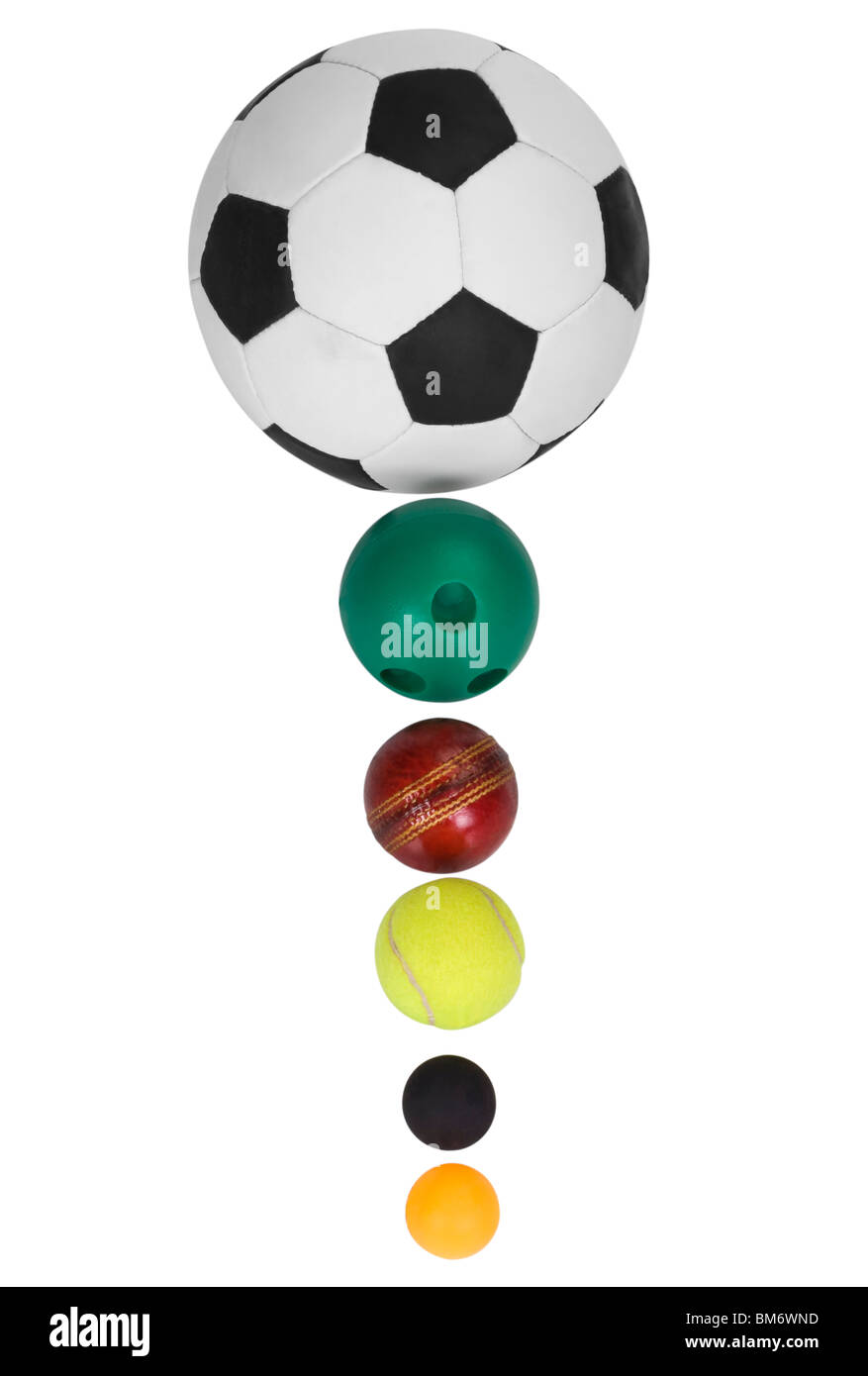 Balls arranged in descending order Stock Photo Alamy