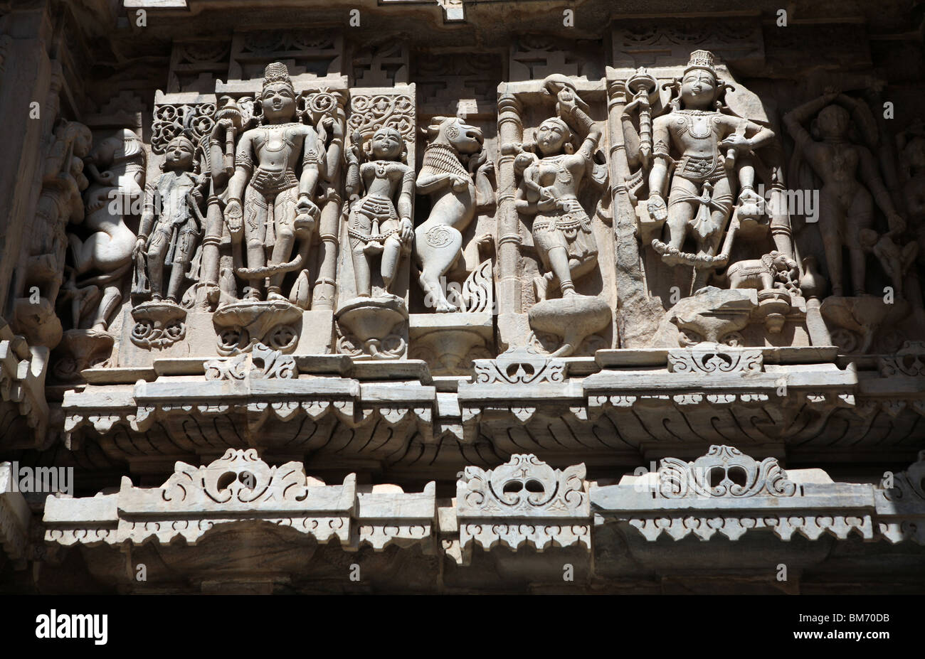 Detail of the Jagdish Temple, dedicated to Hindu God Vishnu in Udaipur, Rajasthan, India. Stock Photo