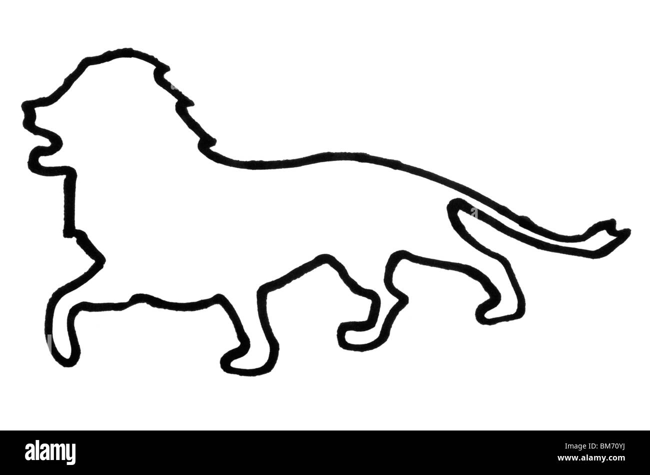 Outline of a lion Stock Photo