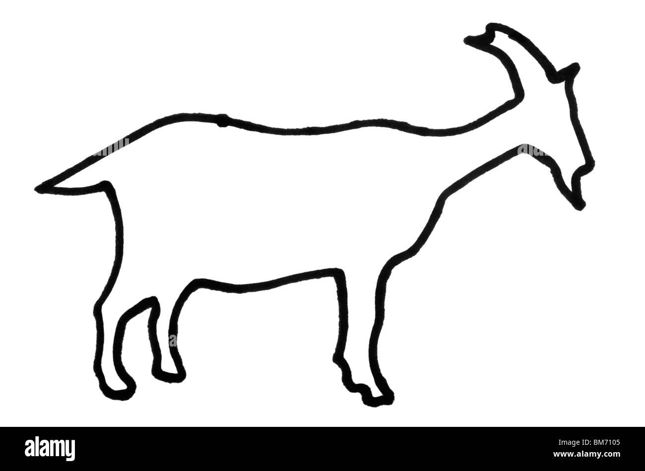Outline of a goat Stock Photo Alamy