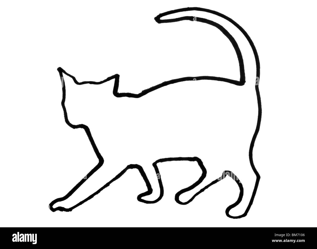 Outline of a cat Stock Photo