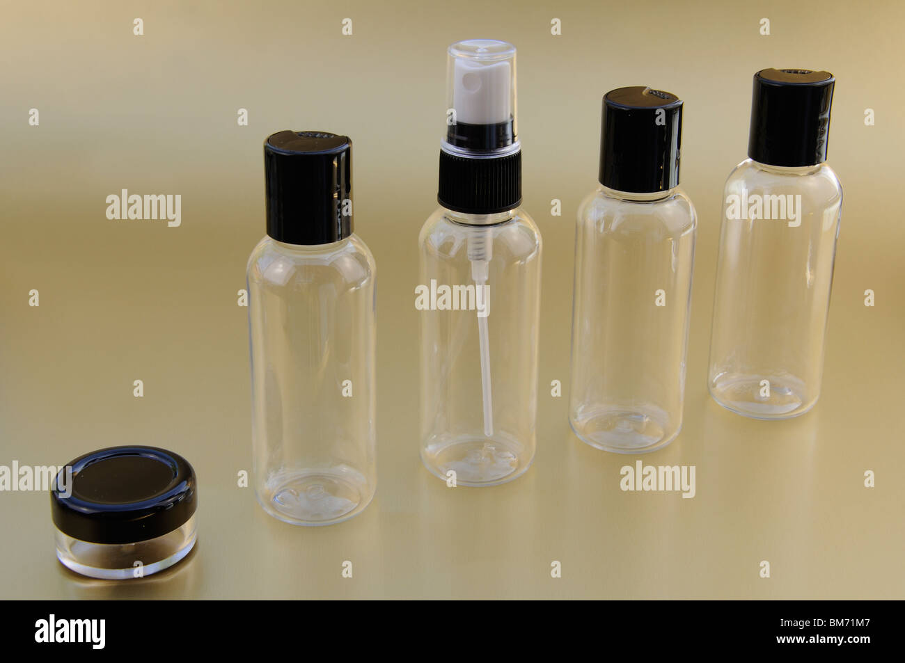 Travel bottles for liquids in carryon luggage Stock Photo Alamy