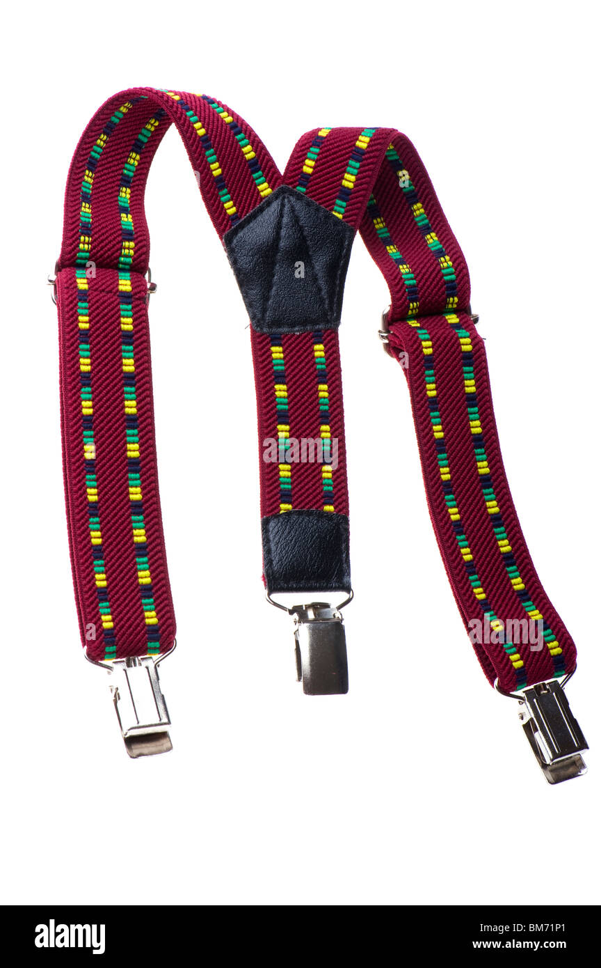 object on white - suspenders close up Stock Photo