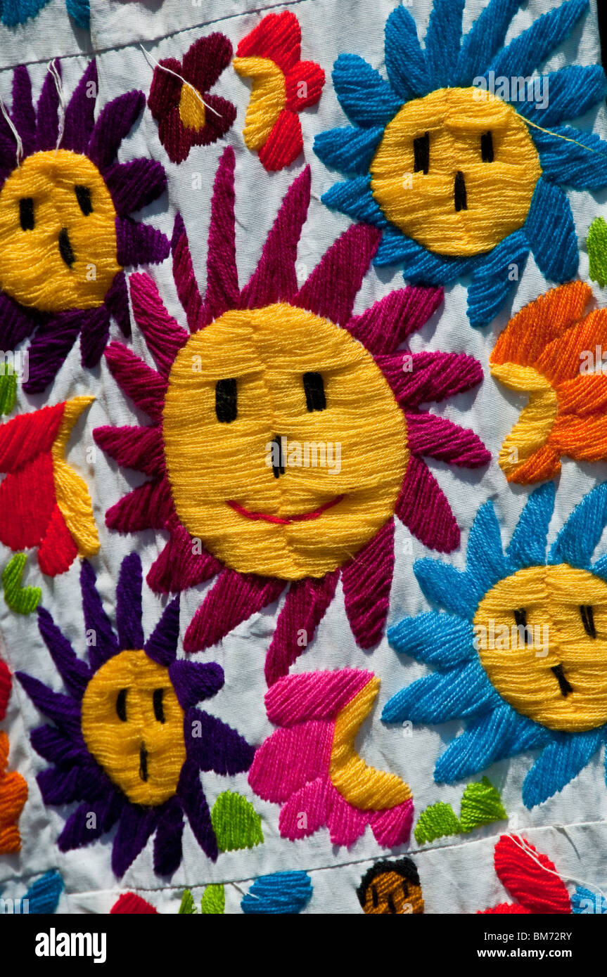Traditional Hand embroidered textile Stock Photo