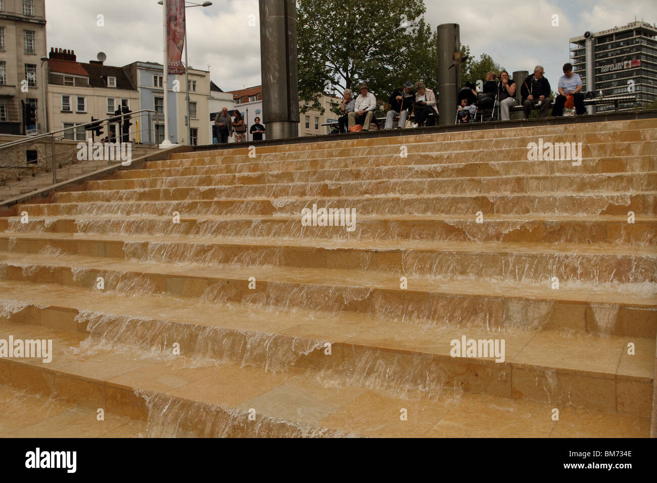 Bristol step water feature Stock Photo Alamy