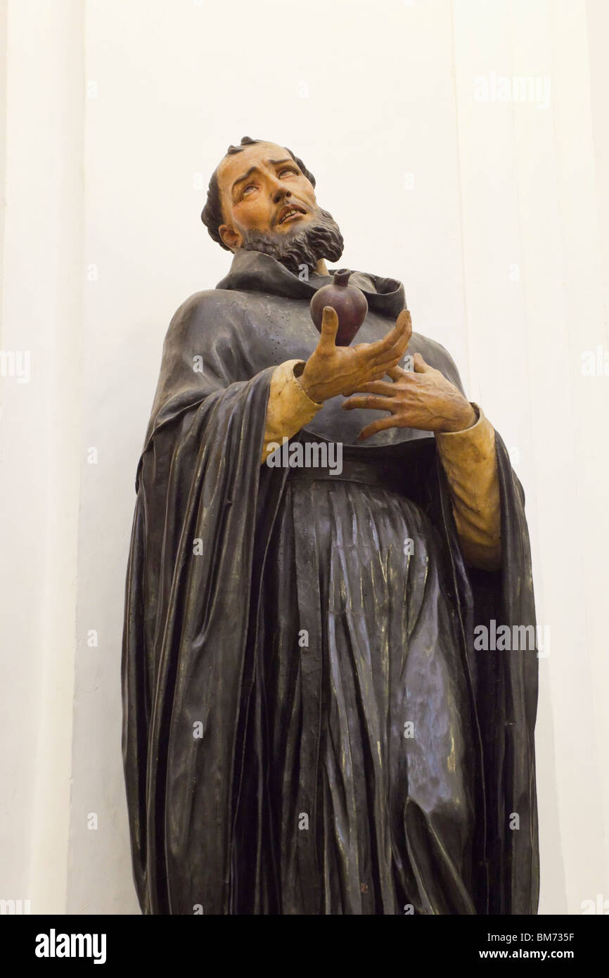 Polychrome wood statue of Saint Augustine in Treasury, Great Mosque, Cordoba, Cordoba Province, Spain. Stock Photo