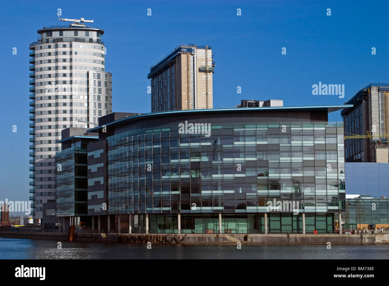 Construction Of Media City, Salford Quays Neraing complrtion Stock Photo