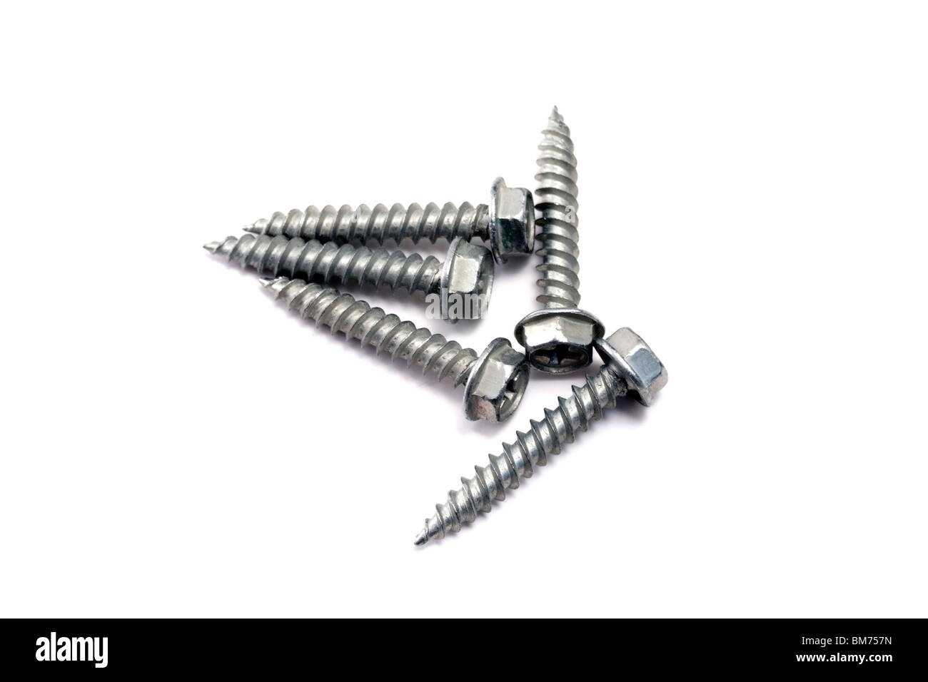 Screws isolated on white background Stock Photo