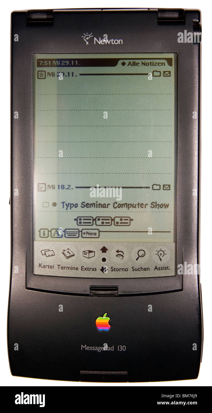 The old Apple Newton MessagePad 130. A small handheld computer