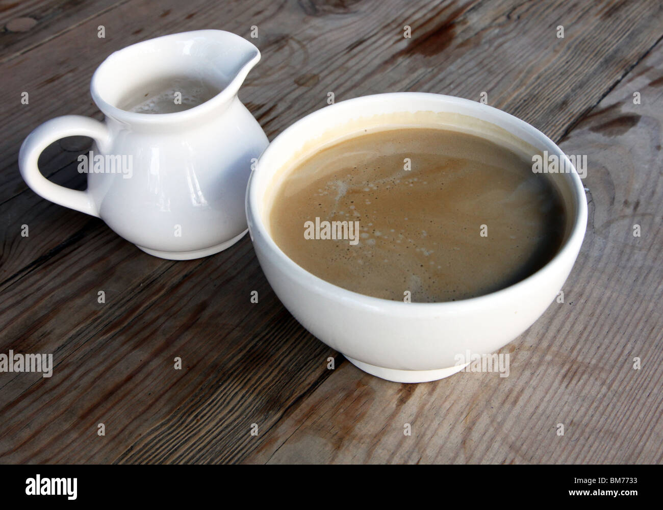 Cafe-au-lait, French-style in a bowl Stock Photo