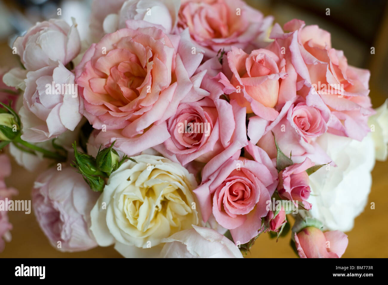 A bouquet of old English roses in summer Stock Photo - Alamy