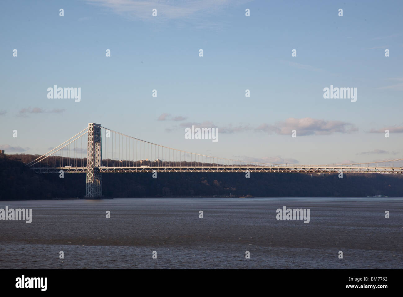 The George Washington Bridge spanning the Hudson River Stock Photo