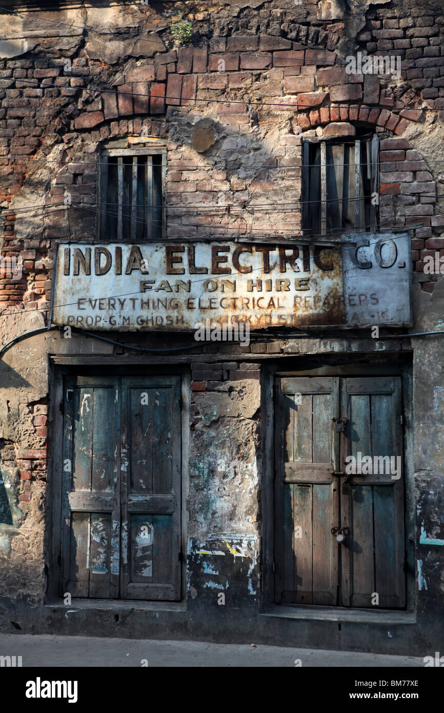 Old shop front for the India Electric Company in Kolkata, formerly